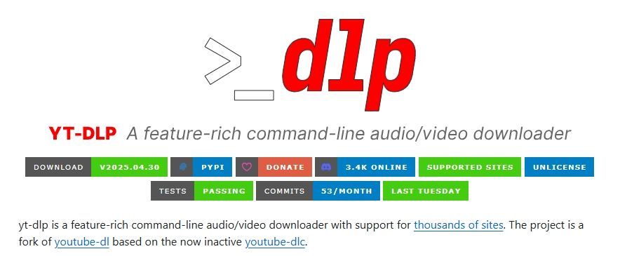 GitHub热门工具yt-dlp详解：功能、安装与使用教程